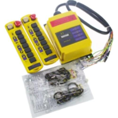 2 Speed 2 Transmitters Control Hoist Crane Radio Remote Control Push Button Switch System Controller with E-stop