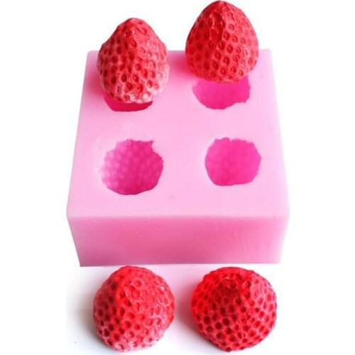 3D Strawberry Liquid Silicone Mold Clay Drop Plaster Tool 020026