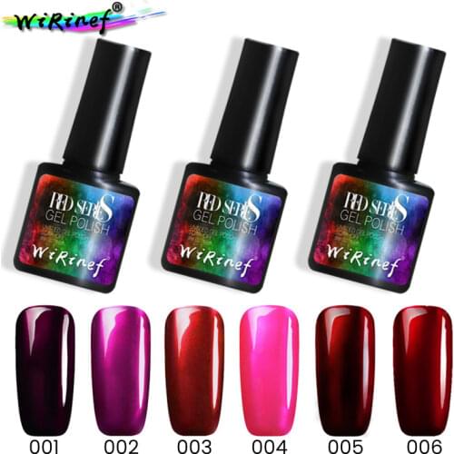 WiRinef 8ml Glitter Titanium Gel Nail Polish Mirror Metal Soak Off UV Gel Varnish Design 3D Super Shiny Nail Art Lacquer