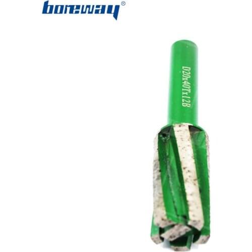 Boreway Supply A Piece of D20MM*40T*12B 100# Counter Finger Bit with Shaft for Grinding The Counter Granite Stone