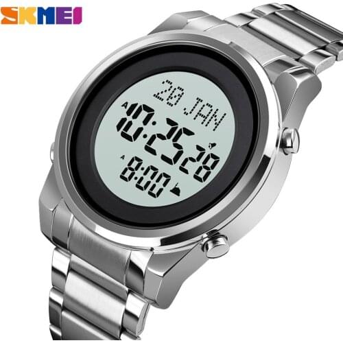 Top Luxury Watch SKMEI Brand Muslim Qibla Compass Mens Watches City Selection Bookmark Sport Digital Men Wristwatch Reloj Hombre