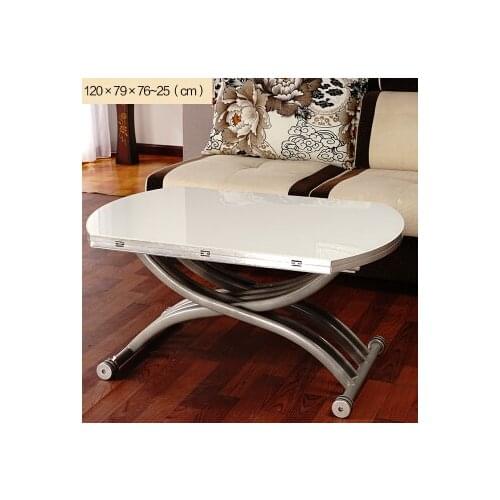 Toughened glass tea table. Circular multi-function. Folding. Lifting. Tea table