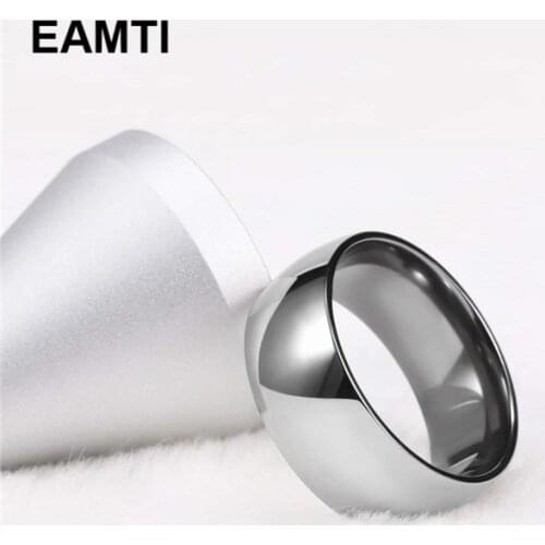 Eamti 10mm Wide Men Titanium Cool Ring Polished Silver Color thumb Glossy Big Finger Rings Dome Unisex Jewelry Fashion men bts