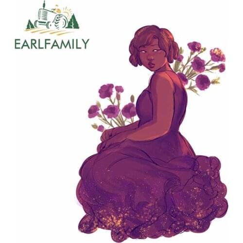 EARLFAMILY 13cm x 9.2cm for Carnation Girl Occlusion Scratch Car Stickers Windshield Decal Graffiti Vinyl Material for VAN JDM