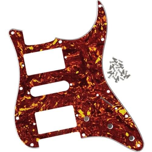FLEOR American/Mexican Modern Standard HSH Guitar Pickguard Scratch Plate Red Tortoise 4ply & Screws for FD ST