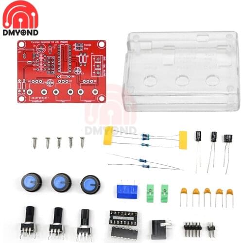 DDS Function Signal Generator XR2206 DIY Kit Sine Triangle Square Wave Output 1HZ-1MHZ Adjustable Frequency Amplitude with Case