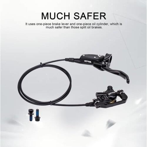 MTB Bike Hydraulic Oil Disc Brake Set, Front 76cm Rear135cm, Rotor Caliper Front Right Left Rear Bicycle Scooter Cycling Parts