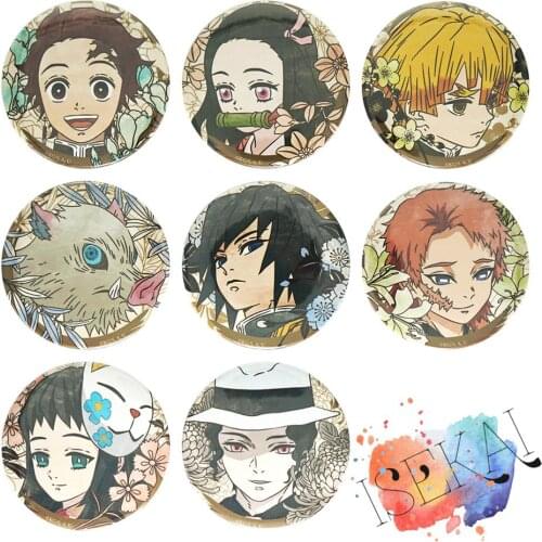 Demon Slayer: Kimetsu no Yaiba Anime Badge Kamado Tanjirou Nezuko Kibutsuji Muzan Kanawo Sabito Metal Badge Brooch Pins