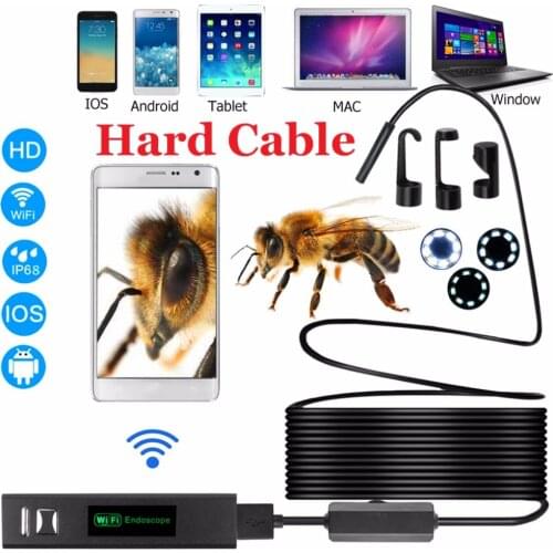 HD 1200P Wifi Endoscope Camera 2m/5m/10m Semi Rigid Cable IP68 Waterproof Borescope Inspection Camera for Android/iOS Phone
