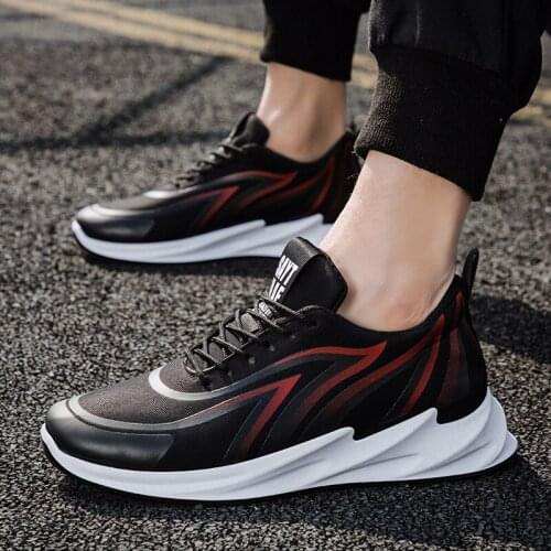 Mens Leather Running Sneakers Casual Fashion Light Shoes for Men Breathable Platform Shoes Chaussure Zapatillas Hombre Basket