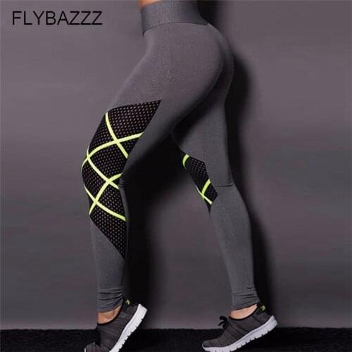 Woman High Waist Sexy Mesh Leggings Patchwork Fitness Gym Pants Polyester Push Up Casual Elastic Skinny Breathable Women Legging