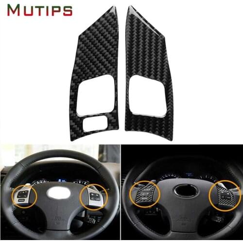 Mutips Car Steering Wheel Button Panel Cover Trim Frame Carbon Fiber Sticker Accessories Auto For Lexus IS250 300 350C 2006-2012