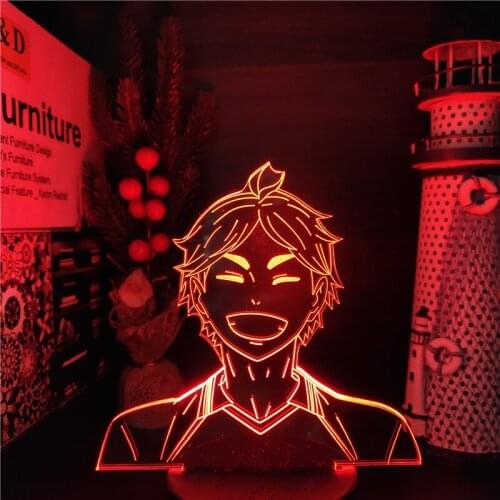 Haikyuu Sugawara 3D Night Light Home Decoration Lampara LED Lamp Bedside Decor Lighting Creative Anime Figure Manga Lights Lampe