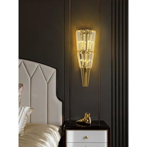 Nordic Crystal LED Wall Lamp Surface Mount Parlor Bedroom Bathroom Lights 110-220V G 4 Home Decoration Loft Sconce