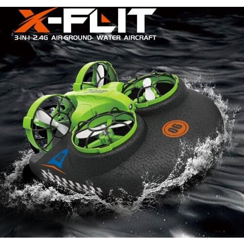 2020 NEW RC Mini Drone 3in1 Sea Land Air Flight Quadcopter Vehicle Hovercraft Boat Multifunctional Toys VS H36 H36F E010 E016F