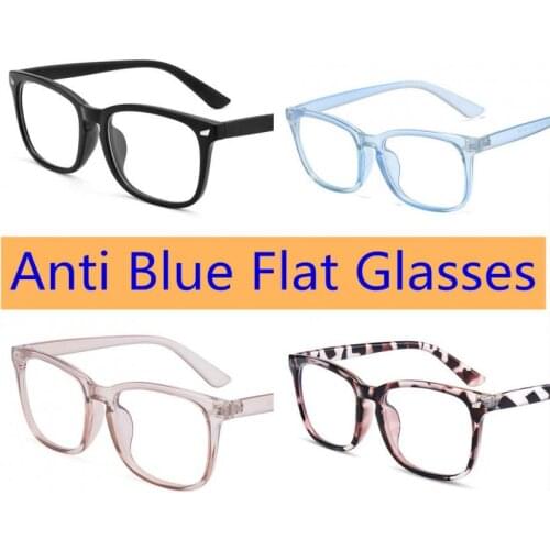 Anti-blue Light Glasses Square Round Face Anti Radiation Eyeglass Flat Glasses Transparent Computer Anti Reflective Eyeglasses