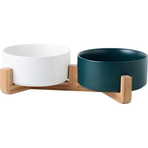 Ceramic Double Bowl for Cats Dog Bowl Feeding Water Cat Puppy Feeder Product Pet Food And Drinking Water Supplies For Dogs