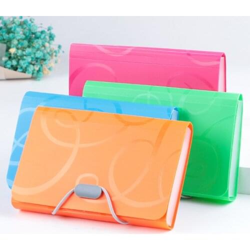A6 Candy Colors Document Folders School Supplies Organizer Organ Bag Expanding File Folder For Documents School Office Binder