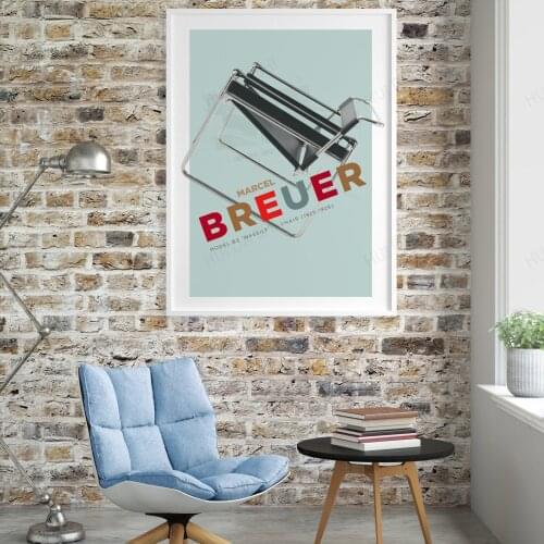 Marcel Breuer Wassily Chair Art Print, MCM Furniture Bauhaus poster, Restaurant Decor Poster Print, Mid Century Modern Wall Art