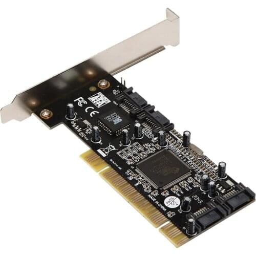PCI to 4 SATAII Riser Card SIL3114 Array Card Adapter Support RAID 0.1.0+1.5 Hard Disk Expansion Card