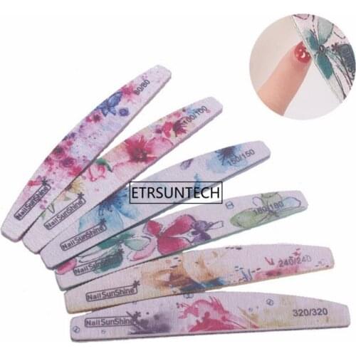 50sets Flower Design EVA Nail File Buffing Washable Polishing Sandpaper Nail Buffer Manicure File Nail Accessoires Tool F3496