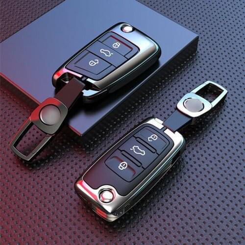 Premium High Quality Metal Car Key Fob Case Cover Holder Shell Keychain Accessories For VW Golf Polo Caddy Tiguan