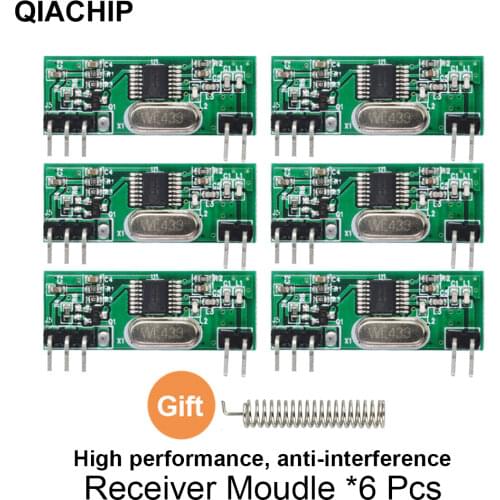 QIACHIP 6pcs 433Mhz Wireless RF Relay Receiver Module Remote Control Switch For Superheterodyne Wireless Receiver Module Diy Kit