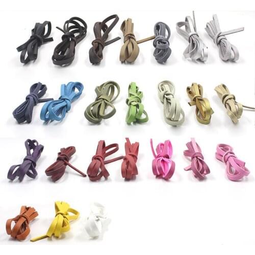 REGELIN 2 pcs (1m/pcs) 10MM Flat Leather Colorful PU Leather Strap Findings Cord String Rope DIY Necklace Bracelet Making