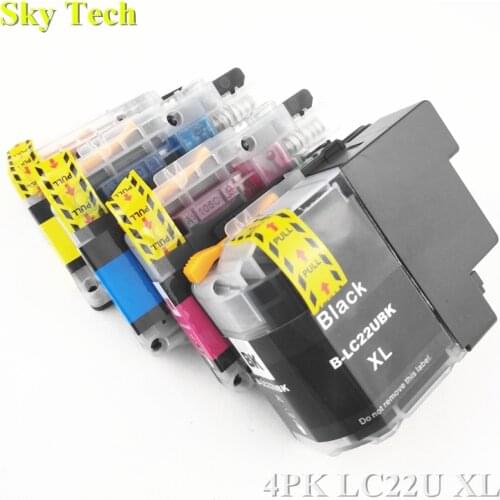 4X Compatible Ink Cartridge For LC22U , For Brother DCP-J785DW MFC-J985DW Printer . XL volume