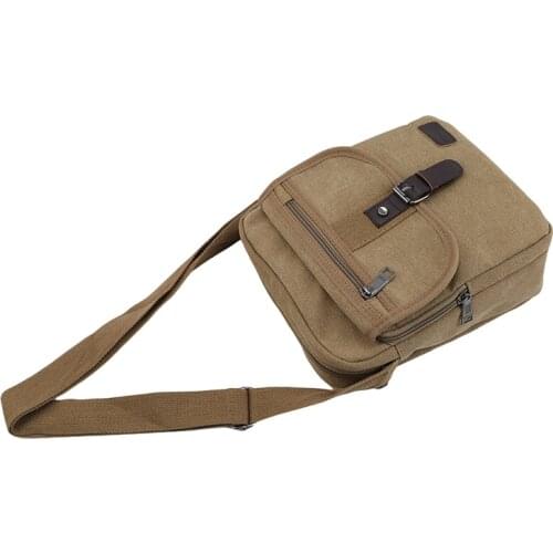 Canvas Messenger Bag Small Crossbody Bag Casual Travel Working Tools Bag Shoulder Bag Hold Phone Handset Anti Theft