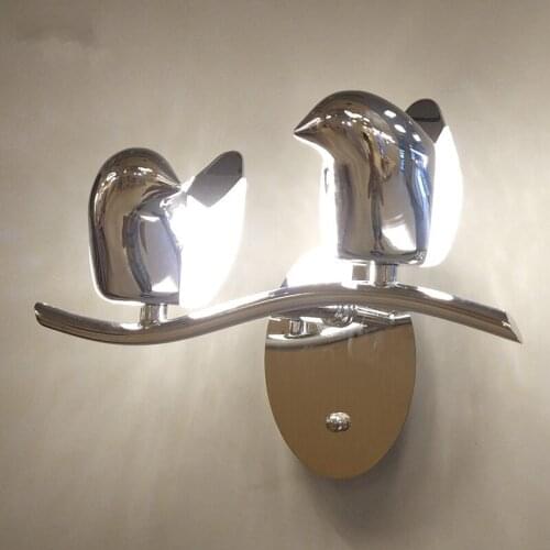 Post modern Nordic LED wall lamp bird iron bedroom bedside living room stairs aisle light