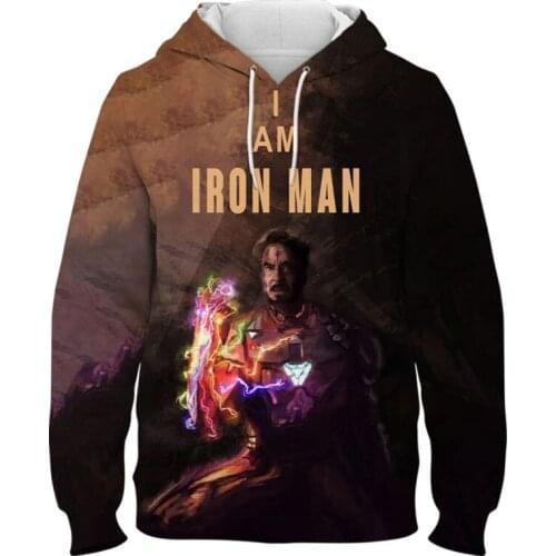 Marvel Iron Man Hoodie Men Women Children Sweatshirts 3D Printed Pullover Hoodies Long Sleeve Boy Girl Kids Streetwear Coat Tops