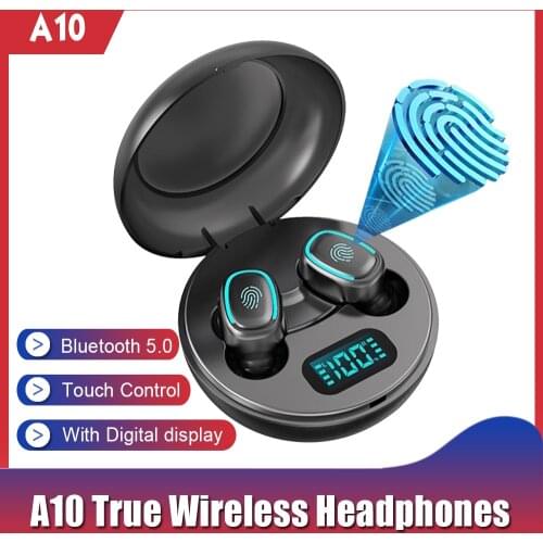 A10 True Wireless Headphones Bluetooth 5.0 Mini TWS Earbuds Sweatproof Sport Headset In-ear Wireless Earphones with Mic