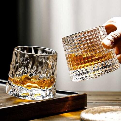 170ml Tumbler Glass Rotating Glass Creative Rotatable Whiskey Beer Juice Coffee Cup Vodka Glass Wine Glass