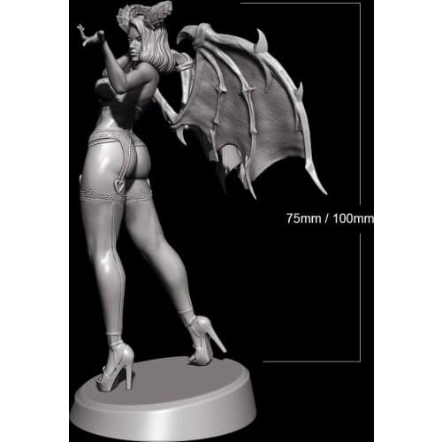 1/18 100mm 10cm 1/24 75mm Resin Model Kits Devil Beauty Girl Figure Unpainted No Color Unassembled RW-023