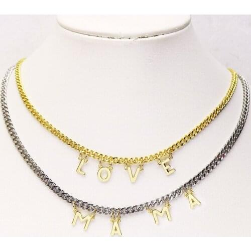 10 Pcs Charms pendants necklace Letter charms jewelry Chain necklace Handmade jewelry necklace wholesale women jewelry gift 7385