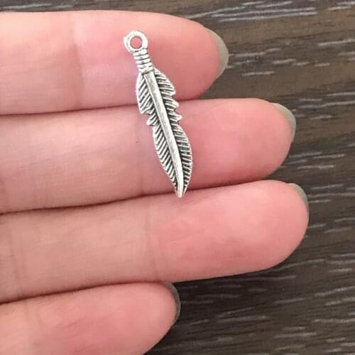 20PCS DIY Jewelry Making Small Feather Charms Inspiration Pendant Charm for Bracelet Necklace Earrings zipper pulls Key Chains