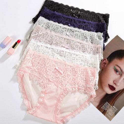 3Pcs/pack Sexy Women Hollow Out Pantes Set Underwear Seamless Lace Briefs Low Waist Female Sport Panty Comfort Lady Lingerie