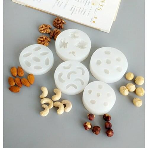 3D Hazelnut Fondant Silicone Mold Candle Chocolate Soap Walnut Macadamia Batam Cashew Cake Decorating Kitchen Baking Tool