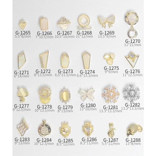5pcs Nail Art Delicate Designs Alloy With Zircon Rhinestones For Nail Tips Decorations