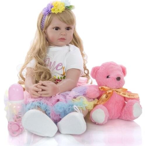 60cm Silicone Reborn Baby Doll Toys 24inch Vinyl Princess bebe reborn Toddler Dolls Alive Birthday Gift lol dolls