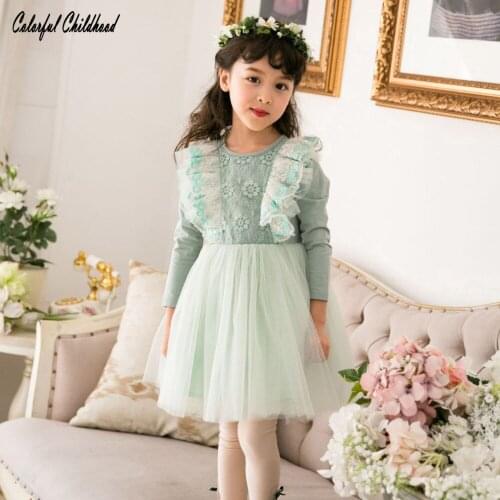 Toddler Kids Dresses Children Girls Long Sleeve lace Floral Princess party Dress Spring Girl Beach flower Dresses clothes