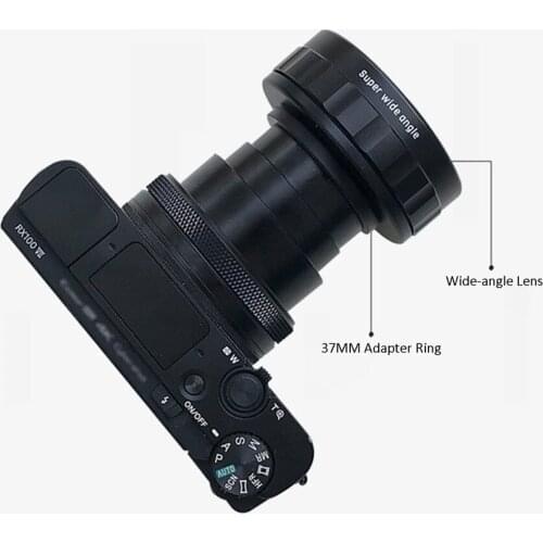 For ZV1 Camera Accessories Quick Release Super Wide-angle Additional Lens w/ 37MM Adapter Ring