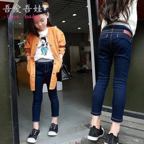 Girls jeans feet The new spring and autumn 2020 Children pants elastic waist wild Jeans