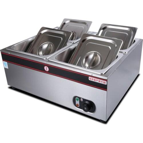 220V Electric Bain Marie Food Warmer Stainless Steel 4 Pan Bain Marie Pot