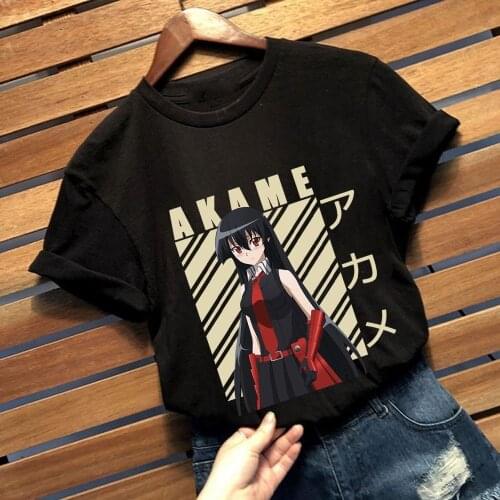 Akame Ga Anime Hip Hop Tshirt Streetwear Manga Funny Cartoon Unisex T-Shirt 90S Top Tees Male Graphic T Shirt Men