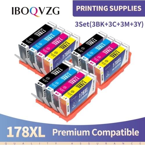 IBOQVZG 178xl Printer Ink Cartridge Compatible For HP 178 XL Cartridge For HP Photosmart 6510 7510 B109a 3070A 4620 Printer