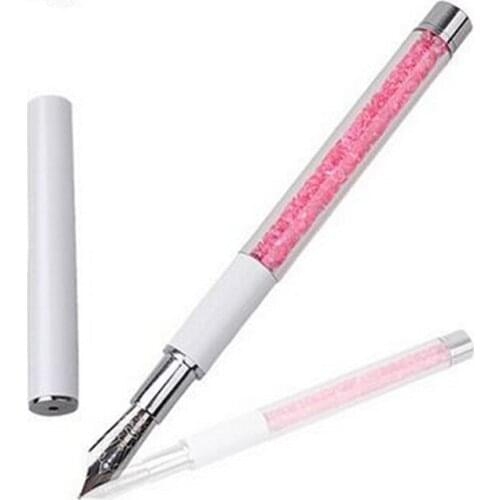 Nail Art Pen Brush 5 Dotting Head Nib Rhinestone Crystal Metal Tips Painting Drawing Manicure Tool MPwell