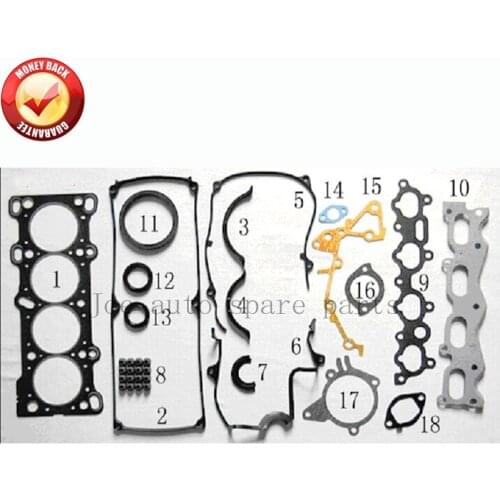 B6 Engine Full gasket set kit for Mazda 30X/323 1.6L 1598cc 1989-1997 50138100 0K25A-10-270 0K23A-10-270R