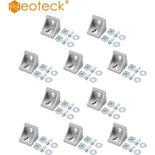 Neoteck 10pcs Angle Bracket Fastening Material 45x45 Groove 8 Grid Struts Aluminum Profile Connection Technology & Accessories